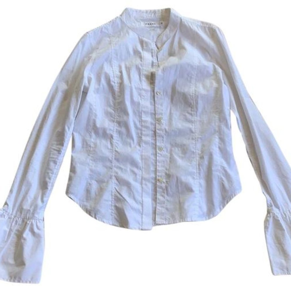 Bell Cuff Poplin Button-down Top